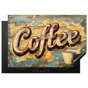 MuchoWow KRYT NA INDUKČNÍ DESKU Káva - Vintage - hnědá - šálek 77x51 cm obraz