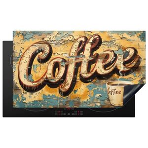 MuchoWow KRYT NA INDUKČNÍ DESKU Káva - Vintage - hnědá - šálek 90x52 cm obraz