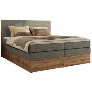 MKS POSTEL BOXSPRING WOOD CLASSIC KING 200/200 - Šedá Strukturovaná látka - H3 obraz