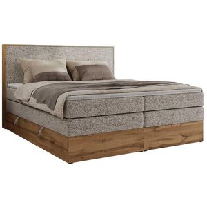MKS POSTEL BOXSPRING WOOD CLASSIC KING 140/200 - Béžová Strukturovaná látka - H3 obraz