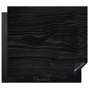 MuchoWow KRYT NA INDUKČNÍ DESKU Černá - vzhled dřeva 58.3x51.3 cm obraz