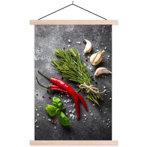 MuchoWow PLAKÁT S MAGNETICKOU LIŠTOU Pepř - Bylinky - Koření - Beton 60x90 cm obraz