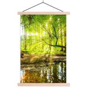 MuchoWow PLAKÁT S MAGNETICKOU LIŠTOU Les - Krajina - Voda - Stromy - Slunce - Zeleň - Příroda 40x60 cm obraz