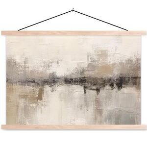 MuchoWow PLAKÁT S MAGNETICKOU LIŠTOU Moderní umění - Abstraktní - Béžová 90x60 cm obraz