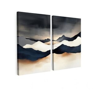 MuchoWow OBRAZ NA PLÁTNĚ 2dílná sada Krajina - abstraktní - moderní 80x60 cm obraz