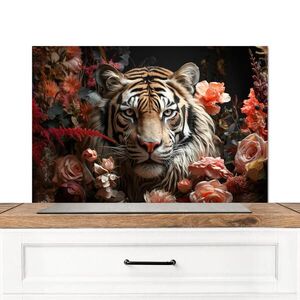 MuchoWow KUCHYŇSKÁ ZÁSTĚNA Tygr - Zvíře - Příroda - Květiny - Botanické motivy 90x60 cm obraz