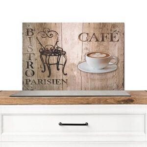 MuchoWow KUCHYŇSKÁ ZÁSTĚNA Bistro Parisien - Kavárna - Káva - Vintage 70x50 cm obraz