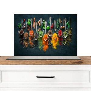 MuchoWow KUCHYŇSKÁ ZÁSTĚNA Bylinky - koření - lžíce 70x50 cm obraz