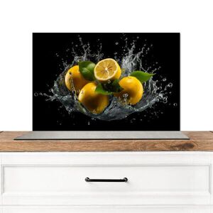 MuchoWow KUCHYŇSKÁ ZÁSTĚNA Citron - Ovoce - Žlutá - Černá 60x40 cm obraz