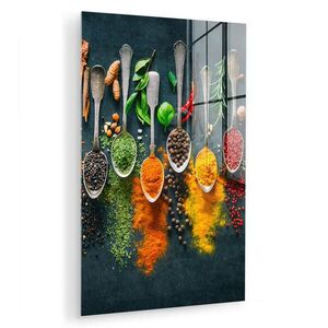 MuchoWow OBRAZ NA AKRYLOVÉM SKLE Bylinky - koření - lžíce 60x90 cm obraz