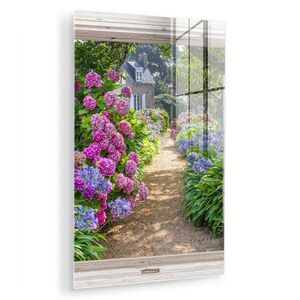 MuchoWow OBRAZ NA AKRYLOVÉM SKLE Hortenzie - Průhledné - Květiny - Léto - Fialová - Cesta 40x60 cm obraz