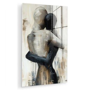 MuchoWow OBRAZ NA AKRYLOVÉM SKLE Abstraktní - Láska - Černobílé - Moderní 60x90 cm obraz