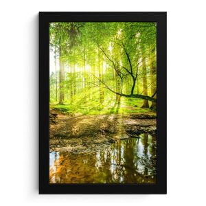 MuchoWow PLAKÁT V RÁMU Les - Krajina - Voda - Stromy - Slunce - Zeleň - Příroda 20x30 cm obraz