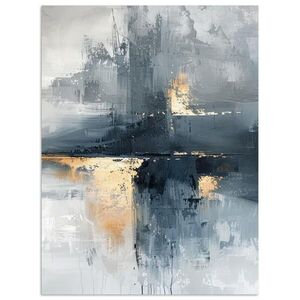 MuchoWow PLAKÁT Umění - šedá - zlatá - abstraktní 60x80 cm obraz