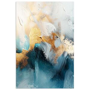 MuchoWow PLAKÁT Abstraktní - umění - zlatá - modrá 80x120 cm obraz