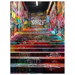 MuchoWow PLAKÁT Schody - Graffiti - Barvy - Umění 30x40 cm obraz