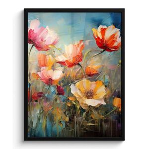 MuchoWow PLAKÁT V RÁMU Květiny - Akvarel - Umění - Botanické - Příroda 60x80 cm obraz