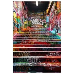 MuchoWow PLAKÁT Schody - Graffiti - Barvy - Umění 20x30 cm obraz
