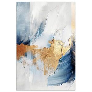 MuchoWow PLAKÁT Zlatá - modrá - akvarel - umění - moderní 80x120 cm obraz