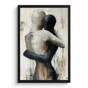 MuchoWow PLAKÁT V RÁMU Abstraktní - Láska - Černobílé - Moderní 40x60 cm obraz