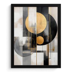 MuchoWow PLAKÁT V RÁMU Abstraktní - Zlato - Stříbro - Tvary - Estetické - Moderní 30x40 cm obraz