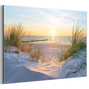 MuchoWow KOVOVÝ OBRAZ Pláž - Slunce - Duna - Tráva - Písek - Horizont 60x40 cm obraz