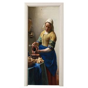 MuchoWow SAMOLEPKA NA DVEŘE Mlékařka - Johannes Vermeer 95x215 obraz