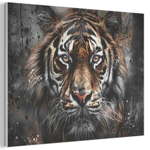 MuchoWow AKUSTICKÝ obraz Tygr - Zvířata - Portrét - Luxusní - Černá 80x60 cm obraz