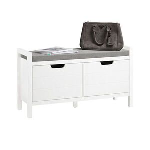 SoBuy BOTNÍK se 2 dveřmi Bílá 91x30x50cm Moderní obraz