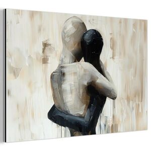 MuchoWow KOVOVÝ OBRAZ Abstraktní - Láska - Černobílé - Moderní 60x40 cm obraz