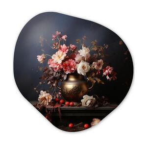 MuchoWow NÁSTĚNNÝ OBRAZ Zátiší - Květiny - Růže - Kytice - Váza 90x90 cm obraz