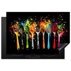 MuchoWow KRYT NA INDUKČNÍ DESKU Lžičky - koření - moderní - graffiti - barva - barevné 78x52 cm obraz