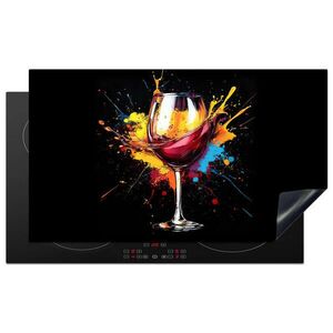 MuchoWow KRYT NA INDUKČNÍ DESKU Víno - sklo - graffiti - nápoj - červená - barva 89.6x51.6 cm obraz