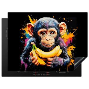 MuchoWow KRYT NA INDUKČNÍ DESKU Opice - Graffiti - Barevné - Banány - Moderní 71x52 cm obraz