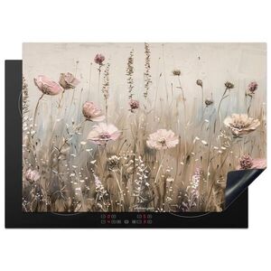MuchoWow KRYT NA INDUKČNÍ DESKU Květiny - Béžová - Suché květiny 75x52 cm obraz