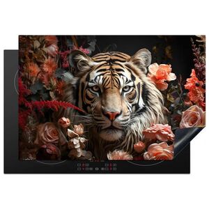MuchoWow KRYT NA INDUKČNÍ DESKU Tygr - Zvíře - Příroda - Květiny - Botanické motivy 77x51 cm obraz