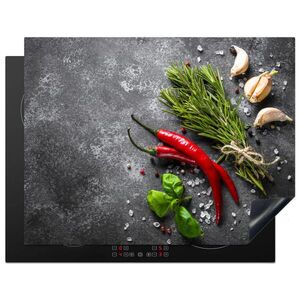 MuchoWow KRYT NA INDUKČNÍ DESKU Pepř - Bylinky - Koření - Beton 77x59 cm obraz