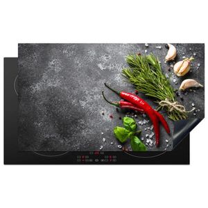 MuchoWow KRYT NA INDUKČNÍ DESKU Pepř - Bylinky - Koření - Beton 90x52 cm obraz