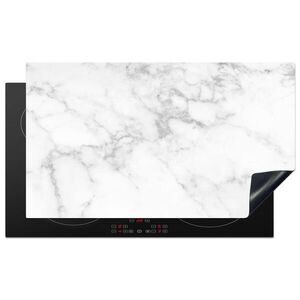 MuchoWow KRYT NA INDUKČNÍ DESKU Mramor - Šedý - Bílý - Texturovaný mramor 91.2x52 cm obraz