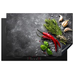 MuchoWow KRYT NA INDUKČNÍ DESKU Pepř - Bylinky - Koření - Beton 81.2x52 cm obraz