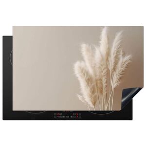 MuchoWow KRYT NA INDUKČNÍ DESKU Pampová tráva - Plumes - Pastelová - Bílá 81.6x52.7 cm obraz