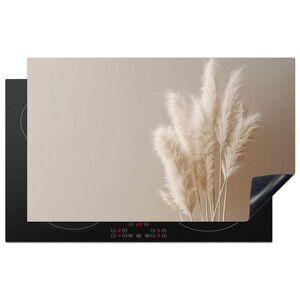 MuchoWow KRYT NA INDUKČNÍ DESKU Pampová tráva - Plumes - Pastelová - Bílá 85x52 cm obraz