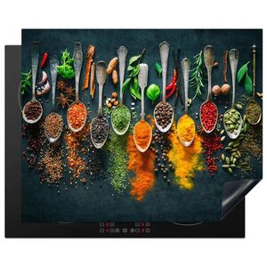 MuchoWow KRYT NA INDUKČNÍ DESKU Bylinky - koření - lžíce 65x52 cm obraz