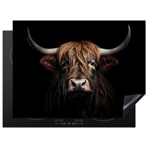 MuchoWow KRYT NA INDUKČNÍ DESKU Skotský horal - Portrét - Černá - Zvíře 71x52 cm obraz