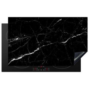 MuchoWow KRYT NA INDUKČNÍ DESKU Mramorový vzhled - Černá - Luxusní 83x51 cm obraz