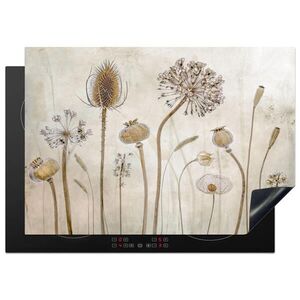 MuchoWow KRYT NA INDUKČNÍ DESKU Květiny - Akvarel - Zátiší - Hnědá - Vintage 75x52 cm obraz