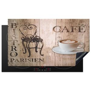 MuchoWow KRYT NA INDUKČNÍ DESKU Bistro Parisien - Kavárna - Káva - Vintage 91.2x52 cm obraz