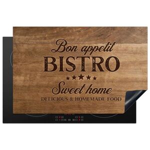 MuchoWow KRYT NA INDUKČNÍ DESKU Citace - Bistro - Dobrou chuť - Sweet home - Textura dřeva 81.2x52 cm obraz