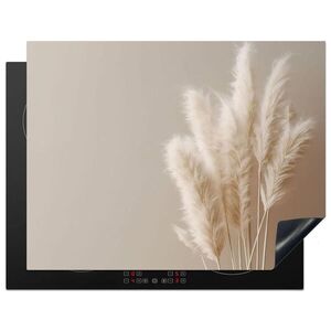 MuchoWow KRYT NA INDUKČNÍ DESKU Pampová tráva - Plumes - Pastelová - Bílá 77x59 cm obraz