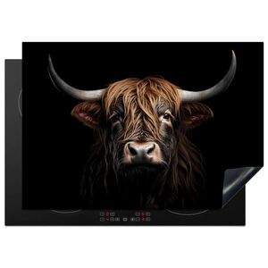 MuchoWow KRYT NA INDUKČNÍ DESKU Skotský horal - Portrét - Černá - Zvíře 75x52 cm obraz